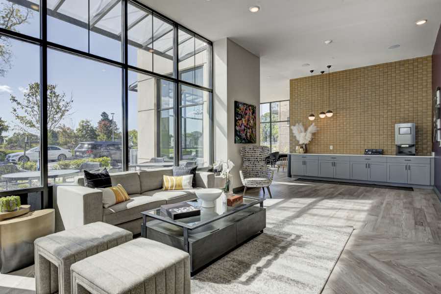 Before signing the lease agreement, be sure to tour all the apartment amenities like this impressive clubhouse at Continuum apartments in West Lafayette. Clubhouse at Continuum apartments in West Lafayette